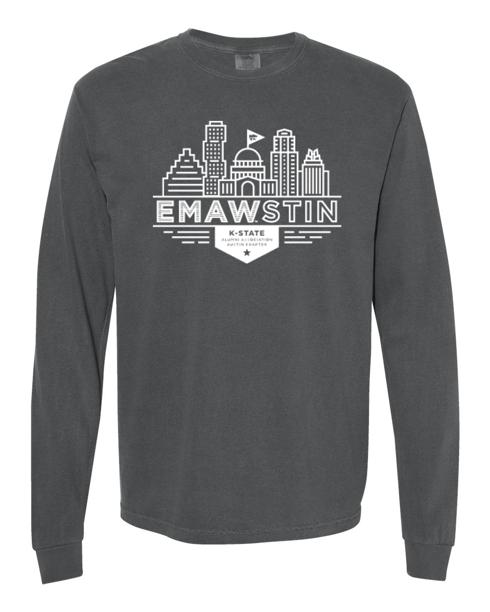 Comfort Colors Unisex Garment-Dyed Heavyweight Long Sleeve T-Shirt Pepper front mockup