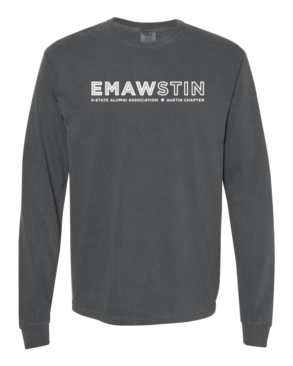 Comfort Colors Unisex Garment-Dyed Heavyweight Long Sleeve T-Shirt Pepper front mockup