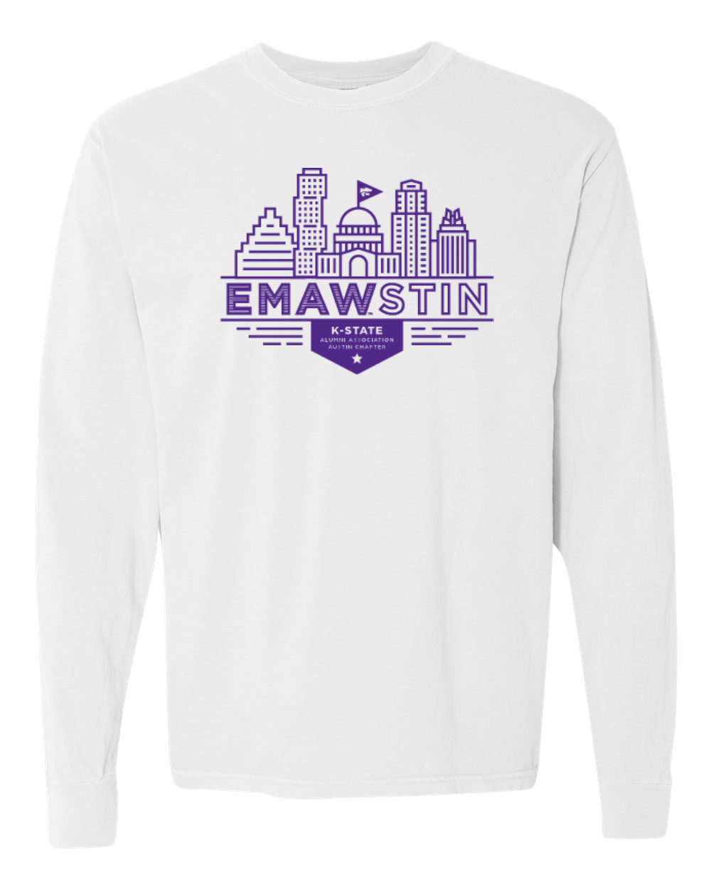 Comfort Colors Unisex Garment-Dyed Heavyweight Long Sleeve T-Shirt White front mockup