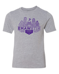 Next Level Youth Cotton T-Shirt Heather Grey front mockup