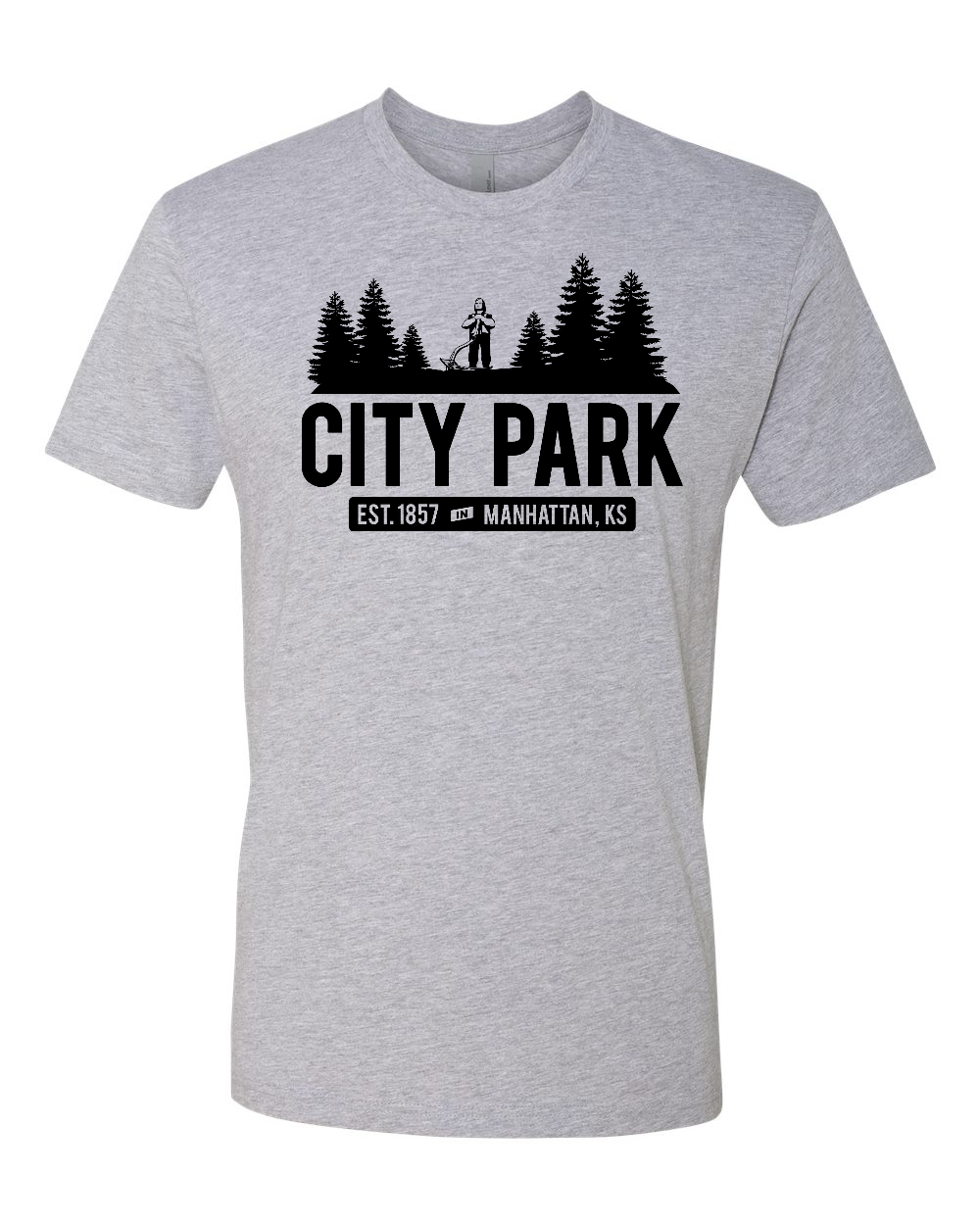 Next Level Unisex Cotton T-Shirt Heather Grey front mockup