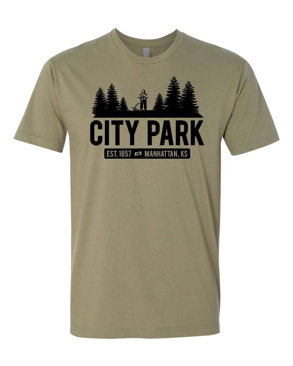 Next Level Unisex Cotton T-Shirt Light Olive front mockup