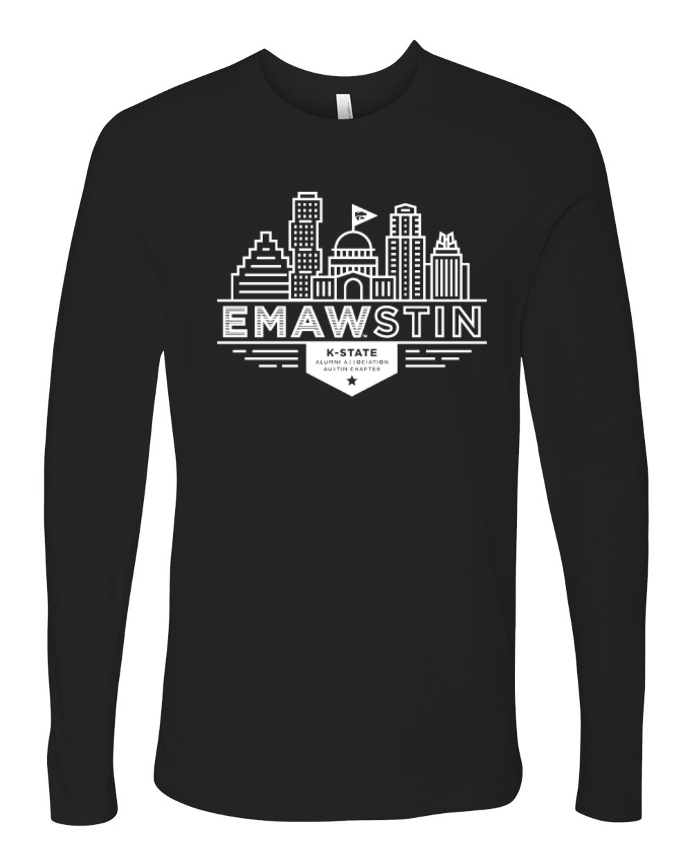 Next Level Unisex Cotton Long Sleeve T-Shirt Black front mockup
