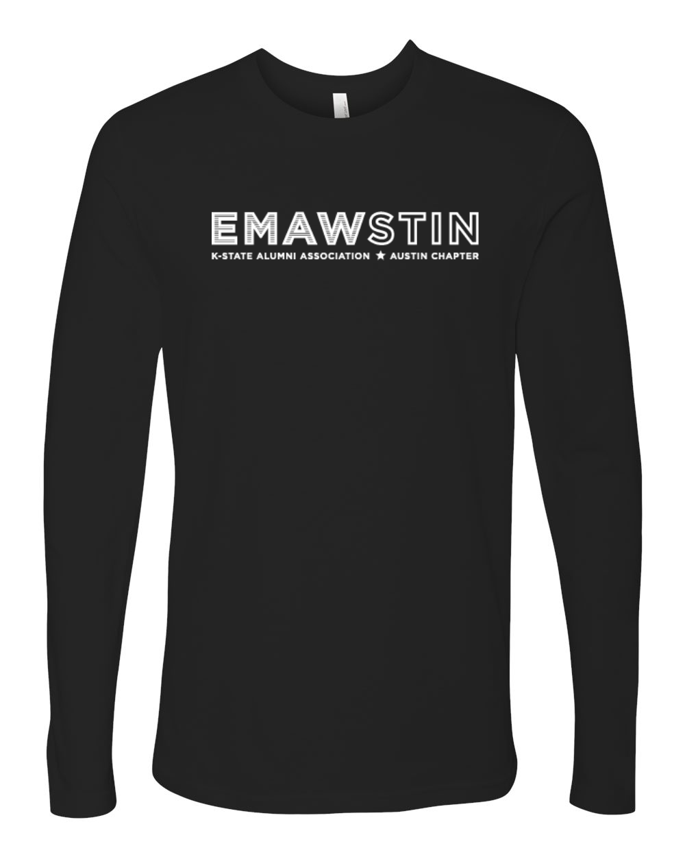 Next Level Unisex Cotton Long Sleeve T-Shirt Black front mockup