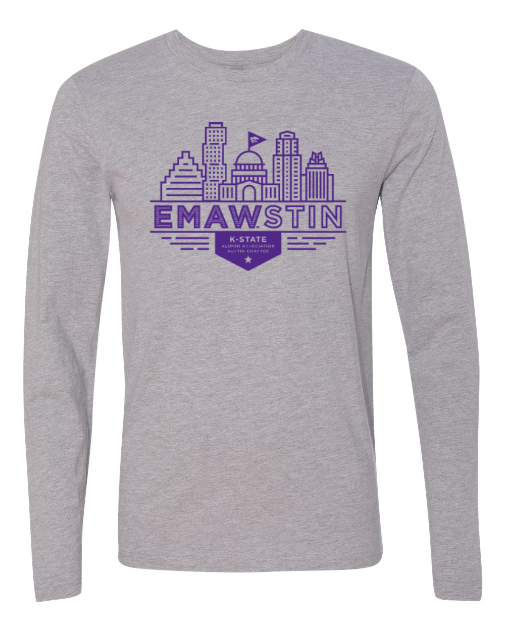 Next Level Unisex Cotton Long Sleeve T-Shirt Heather Grey front mockup