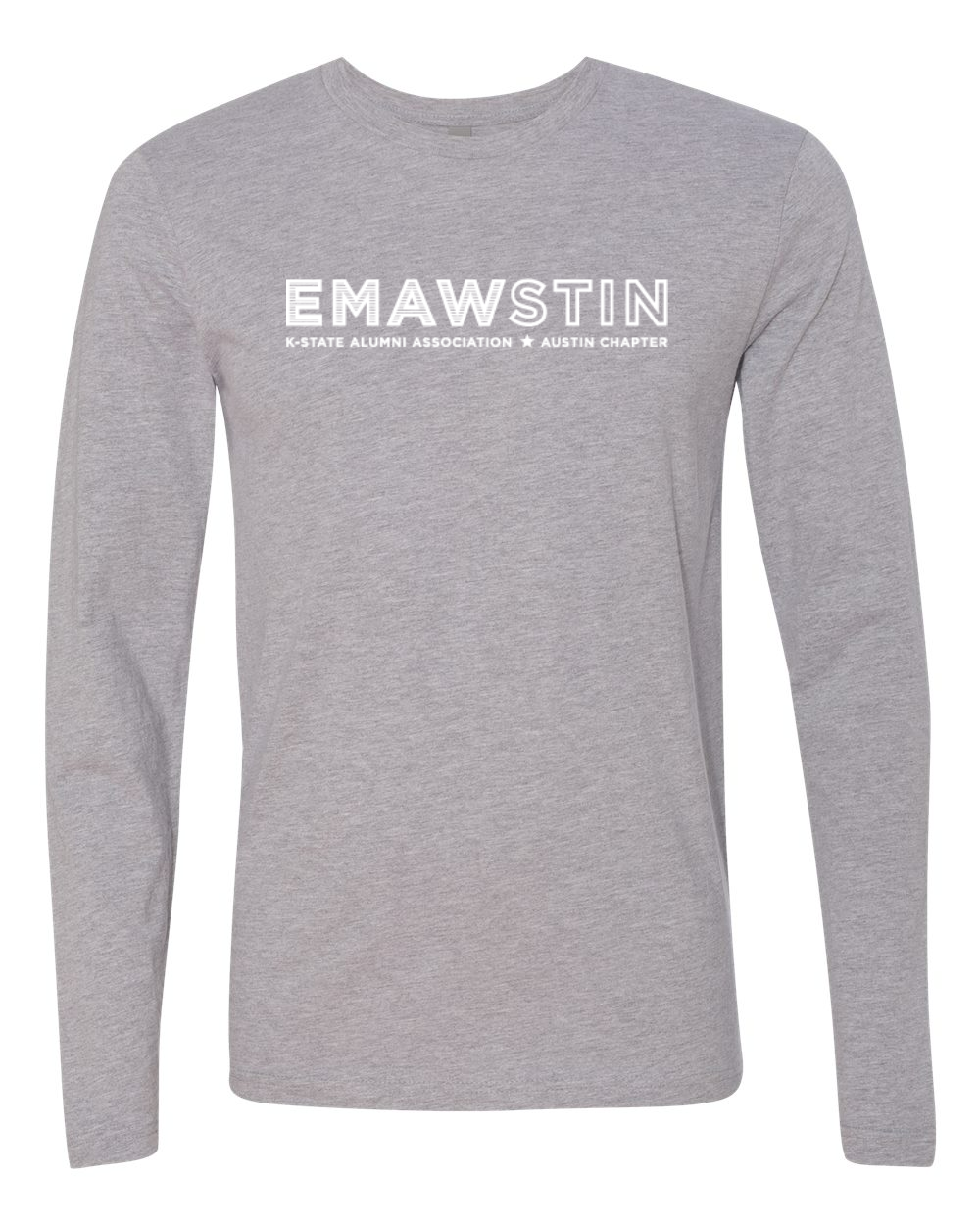 Next Level Unisex Cotton Long Sleeve T-Shirt Heather Grey front mockup