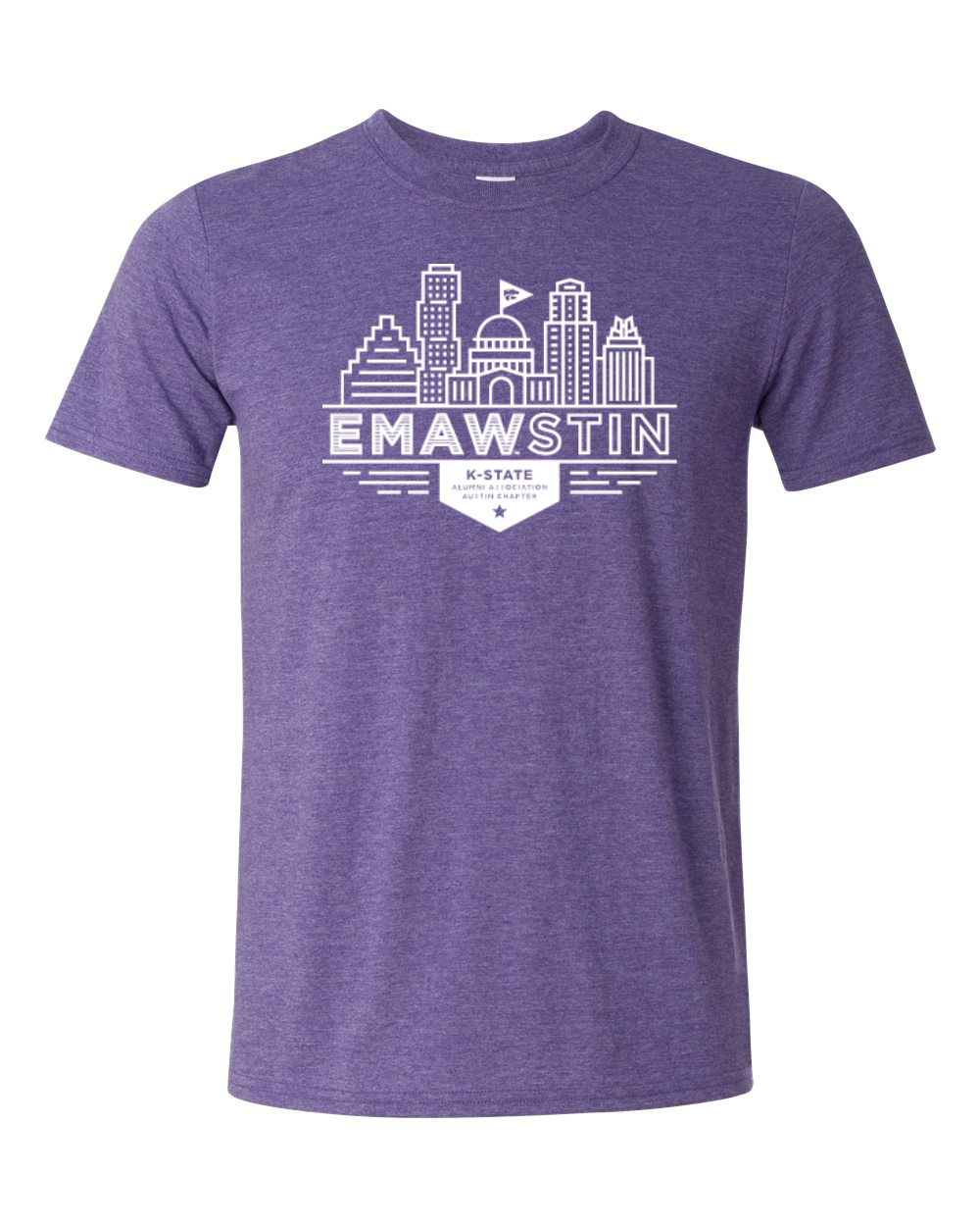 Gildan Unisex Softstyle® T-Shirt Heather Purple front mockup