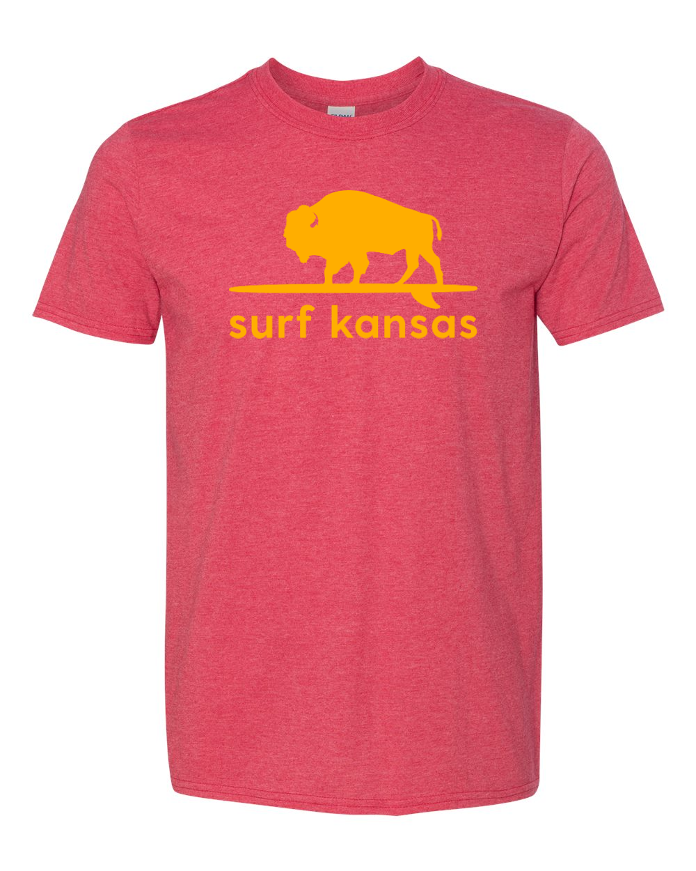 Gildan Unisex Softstyle® T-Shirt Heather Red front mockup