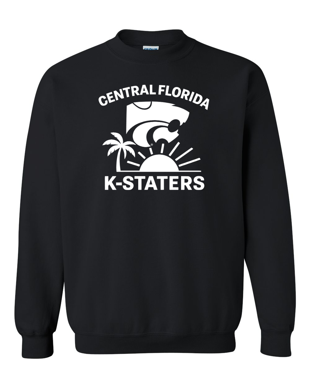 Gildan Unisex Heavy Blend™ Crewneck Sweatshirt Black front mockup