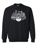 Gildan Unisex Heavy Blend™ Crewneck Sweatshirt Black front mockup