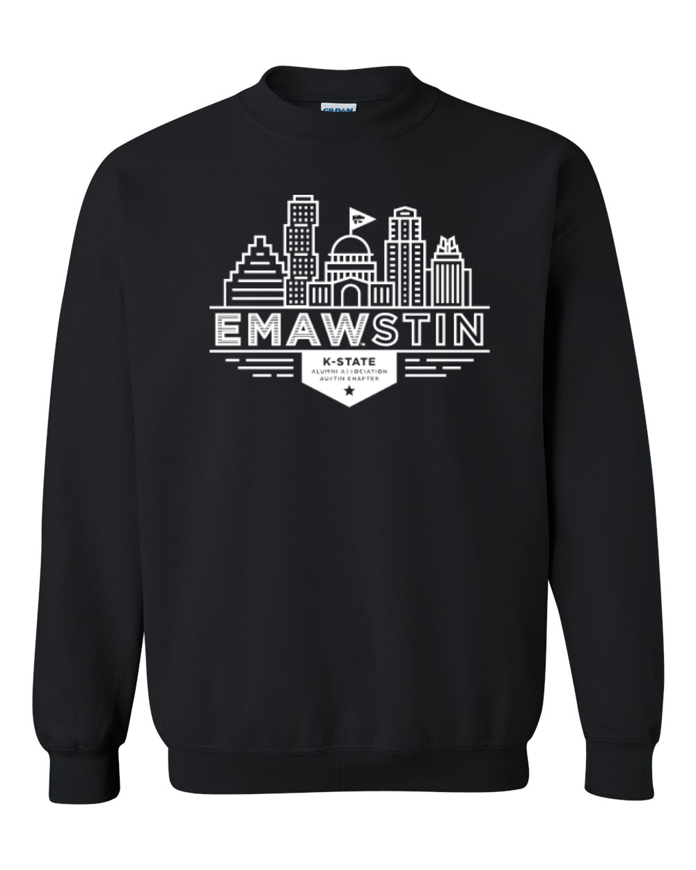 Gildan Unisex Heavy Blend™ Crewneck Sweatshirt Black front mockup