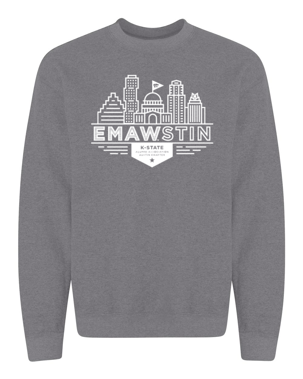 Gildan Unisex Heavy Blend™ Crewneck Sweatshirt Graphite Heather front mockup
