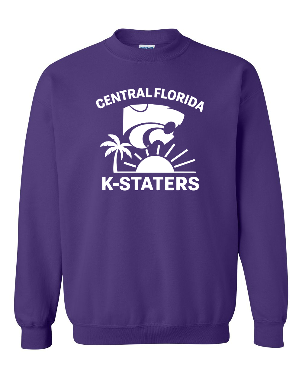 Gildan Unisex Heavy Blend™ Crewneck Sweatshirt Purple front mockup
