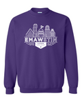 Gildan Unisex Heavy Blend™ Crewneck Sweatshirt Purple front mockup