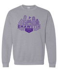 Gildan Unisex Heavy Blend™ Crewneck Sweatshirt Sport Grey front mockup