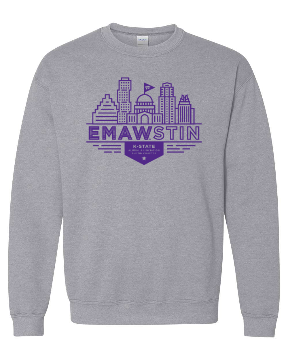 Gildan Unisex Heavy Blend™ Crewneck Sweatshirt Sport Grey front mockup