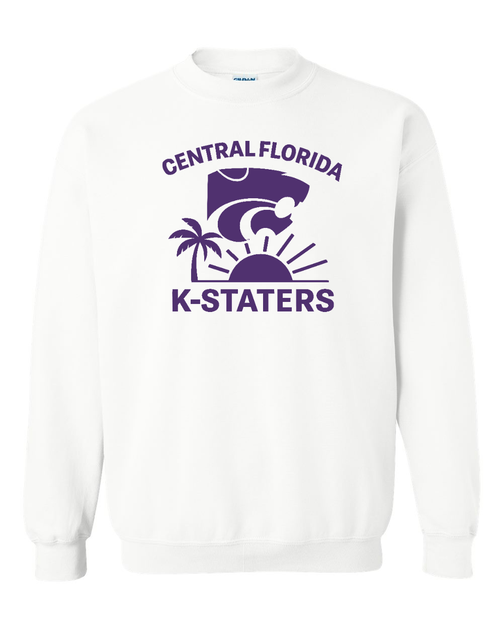 Gildan Unisex Heavy Blend™ Crewneck Sweatshirt White front mockup