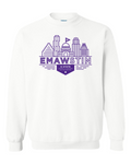 Gildan Unisex Heavy Blend™ Crewneck Sweatshirt White front mockup