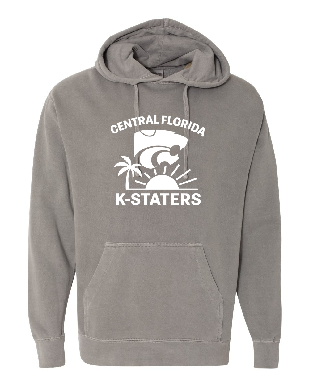 Comfort Colors Unisex Garment-Dyed Hooded Sweatshirt Grey front mockup