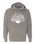 Comfort Colors Unisex Garment-Dyed Hooded Sweatshirt Grey front mockup