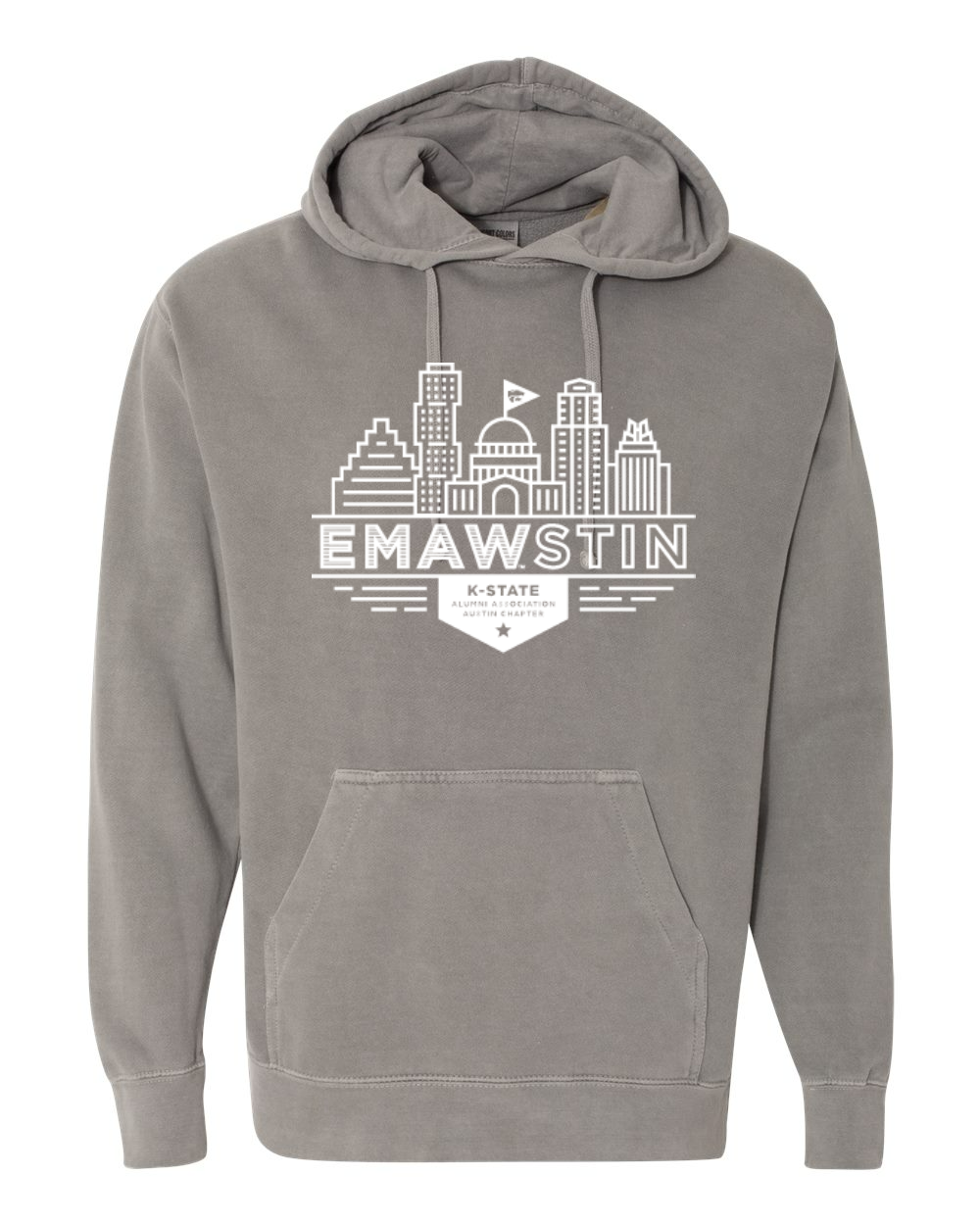Comfort Colors Unisex Garment-Dyed Hooded Sweatshirt Grey front mockup