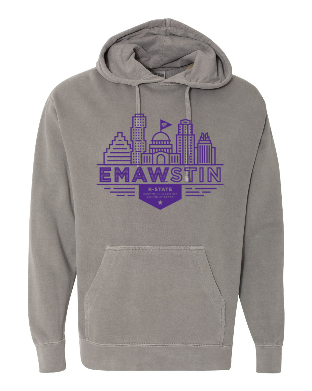 Comfort Colors Unisex Garment-Dyed Hooded Sweatshirt Grey front mockup
