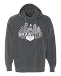Comfort Colors Unisex Garment-Dyed Hooded Sweatshirt Pepper front mockup