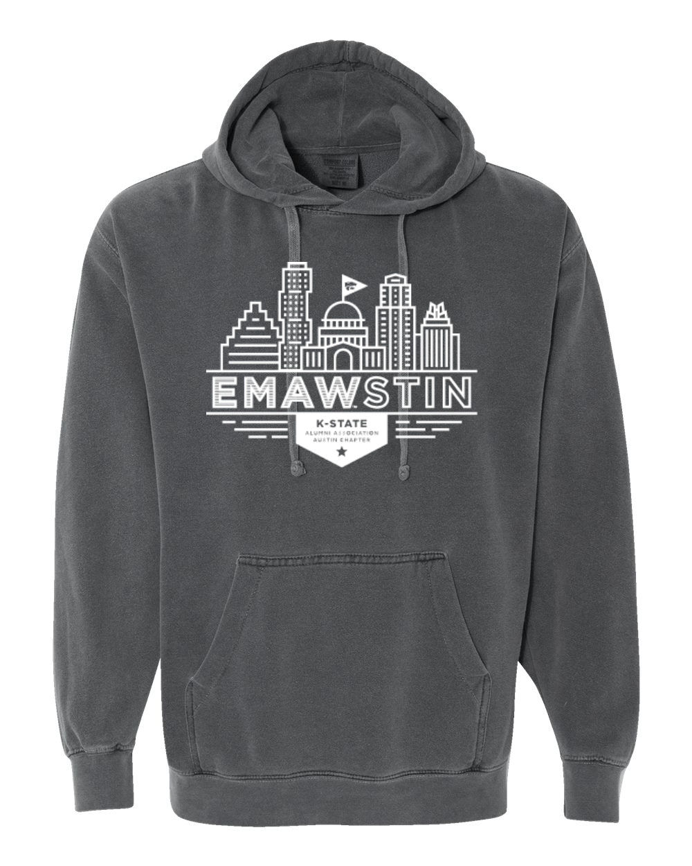 Comfort Colors Unisex Garment-Dyed Hooded Sweatshirt Pepper front mockup