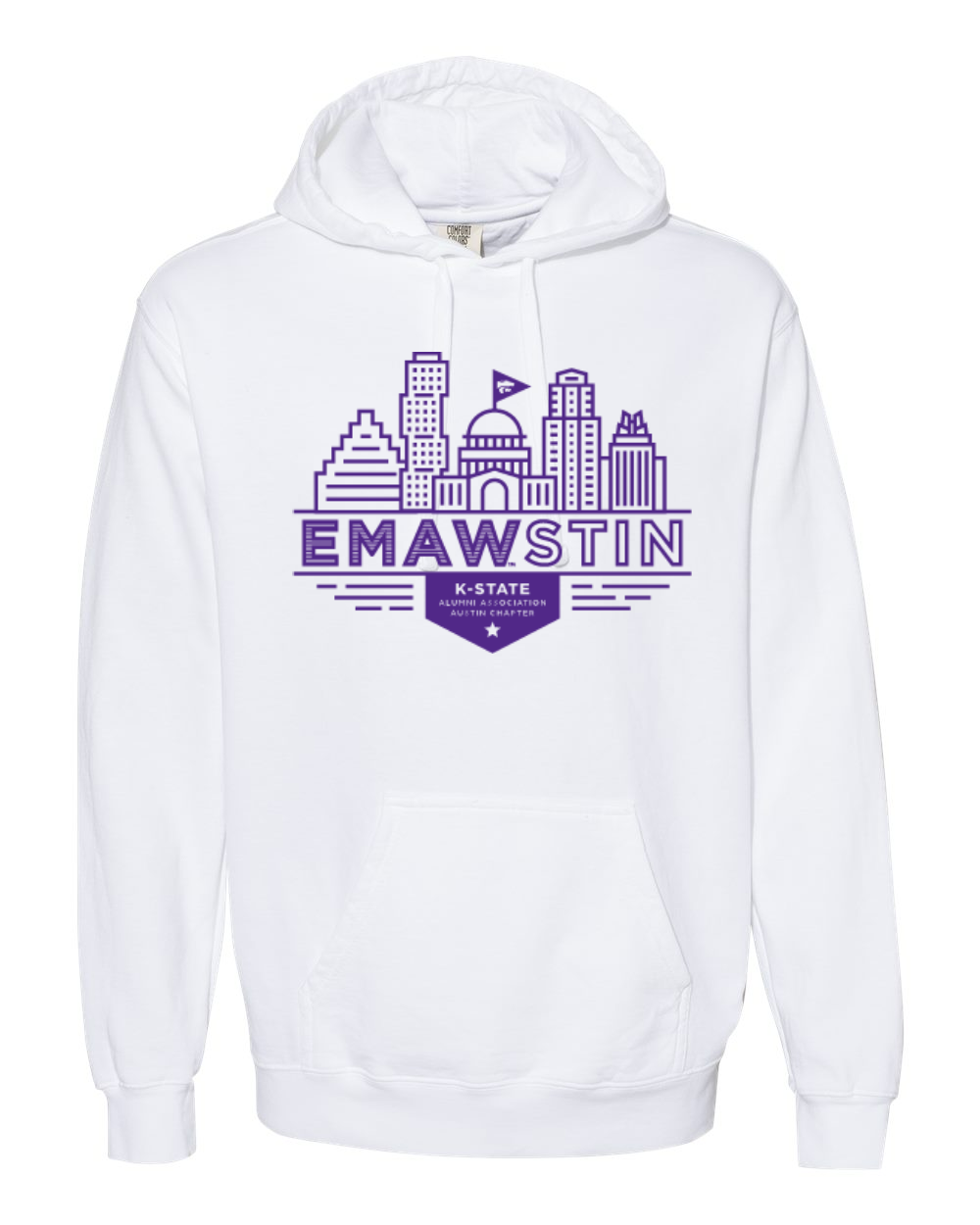 Comfort Colors Unisex Garment-Dyed Hooded Sweatshirt White front mockup