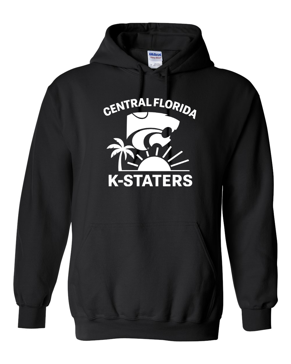 Gildan Unisex Heavy Blend™ Hooded Sweatshirt Black front mockup