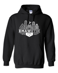 Gildan Unisex Heavy Blend™ Hooded Sweatshirt Black front mockup