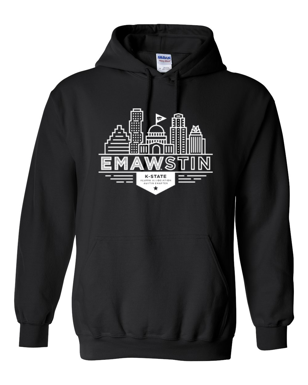 Gildan Unisex Heavy Blend™ Hooded Sweatshirt Black front mockup