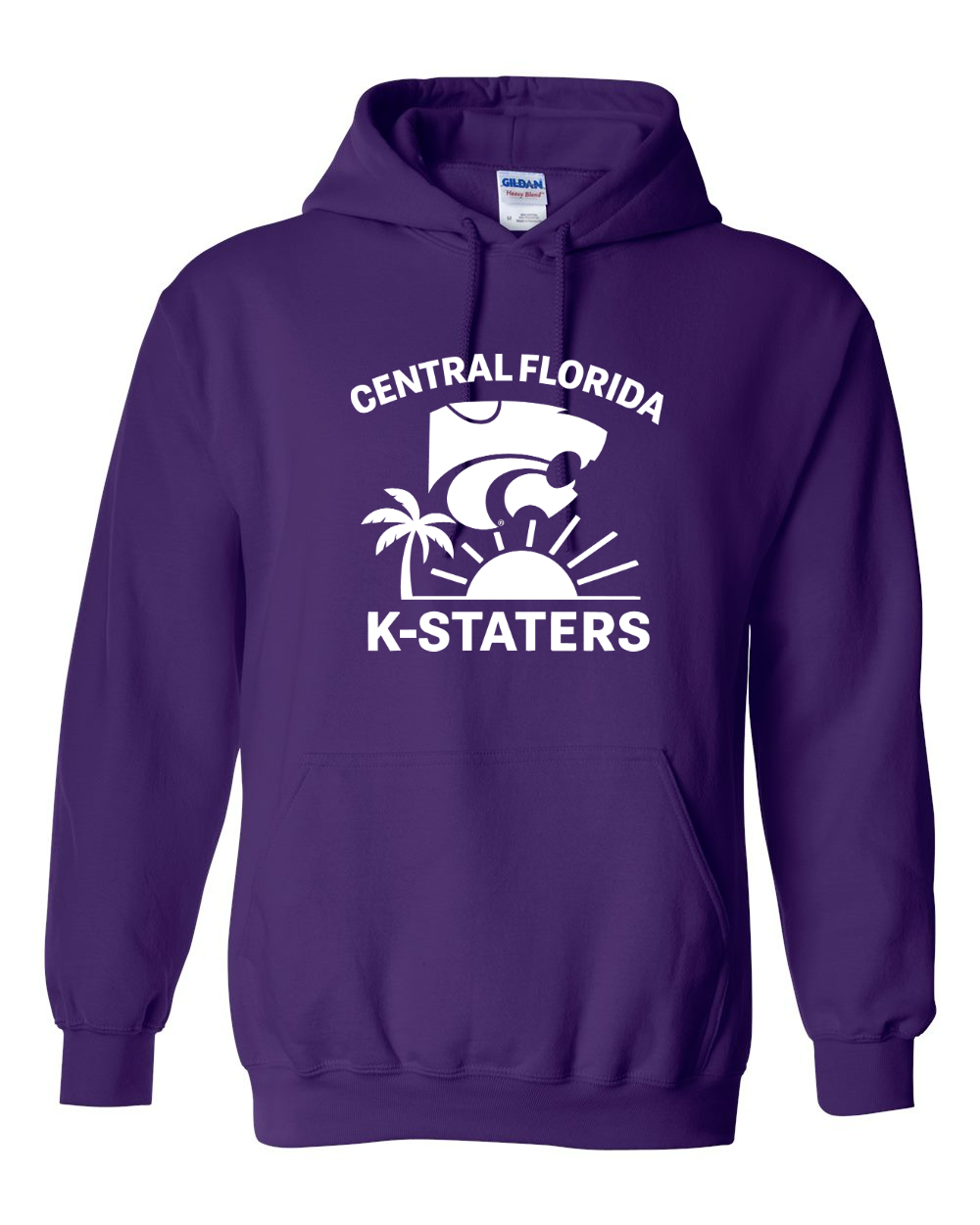 Gildan Unisex Heavy Blend™ Hooded Sweatshirt Purple front mockup