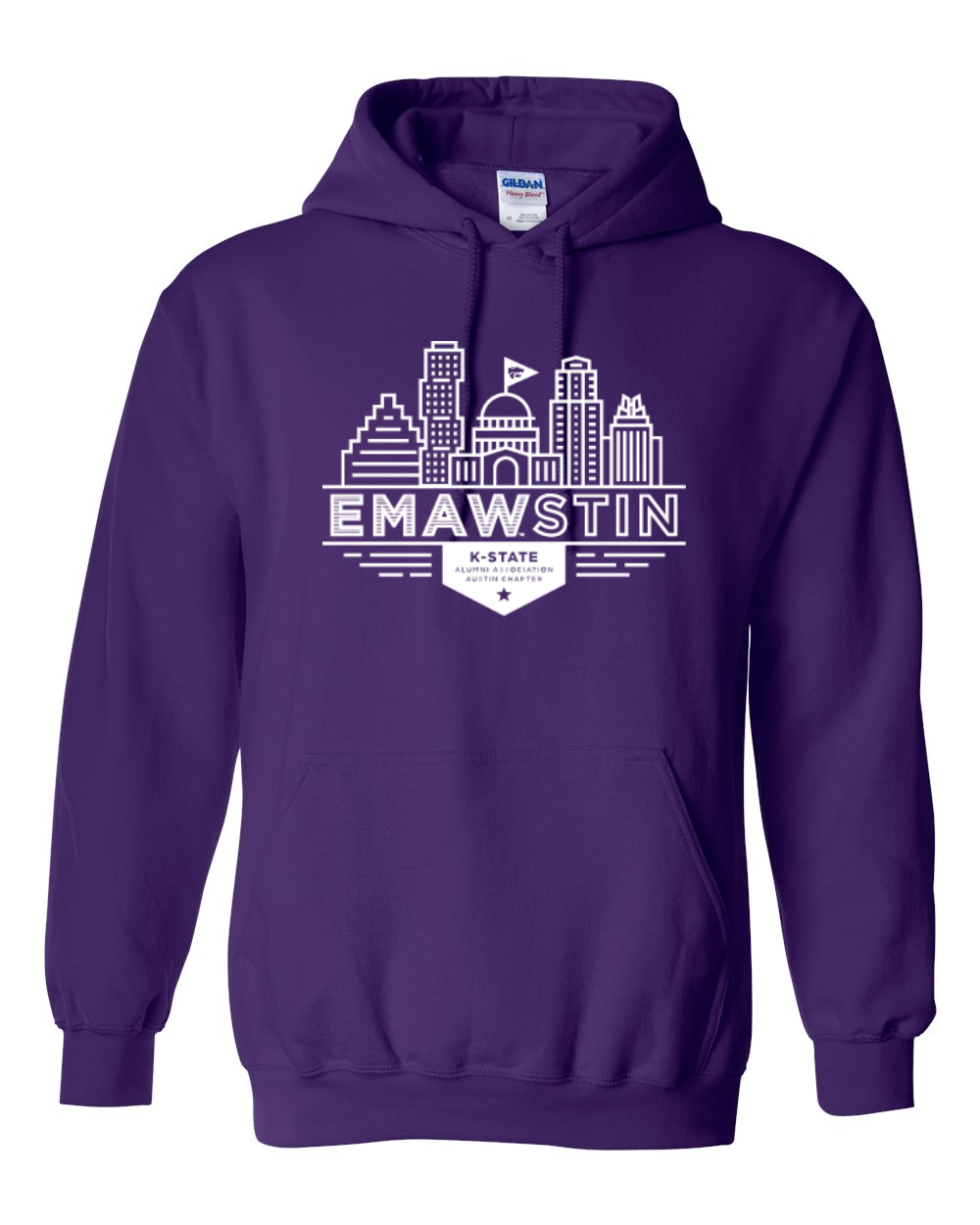Gildan Unisex Heavy Blend™ Hooded Sweatshirt Purple front mockup