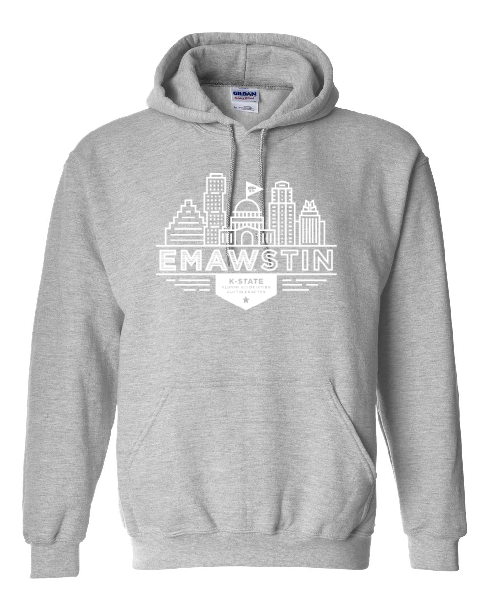 Gildan Unisex Heavy Blend™ Hooded Sweatshirt Sport Grey front mockup
