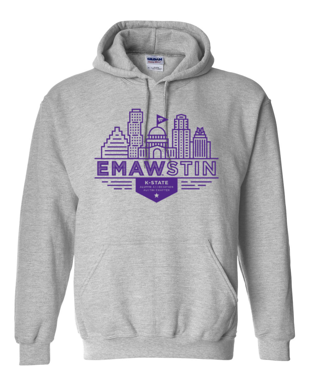 Gildan Unisex Heavy Blend™ Hooded Sweatshirt Sport Grey front mockup
