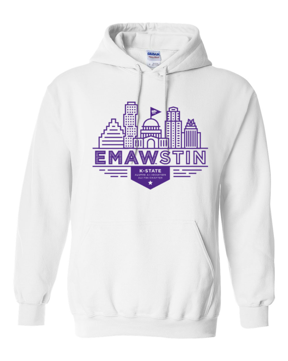Gildan Unisex Heavy Blend™ Hooded Sweatshirt White front mockup