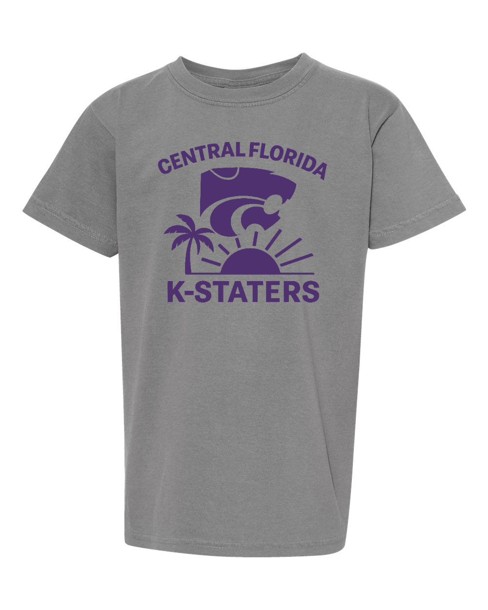 Comfort Colors Youth Garment-Dyed Heavyweight T-Shirt Grey front mockup