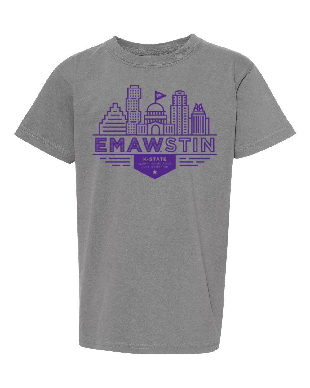 Comfort Colors Youth Garment-Dyed Heavyweight T-Shirt Grey front mockup
