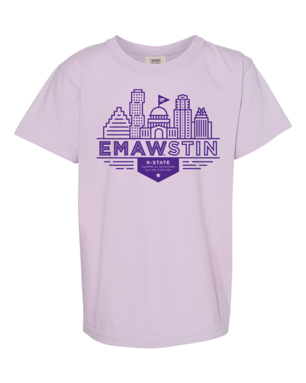 Comfort Colors Youth Garment-Dyed Heavyweight T-Shirt Orchid front mockup