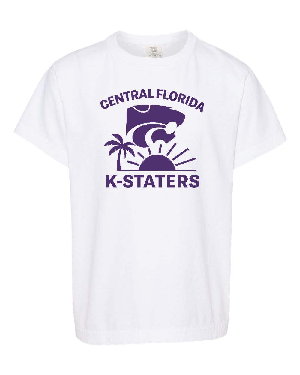 Comfort Colors Youth Garment-Dyed Heavyweight T-Shirt White front mockup