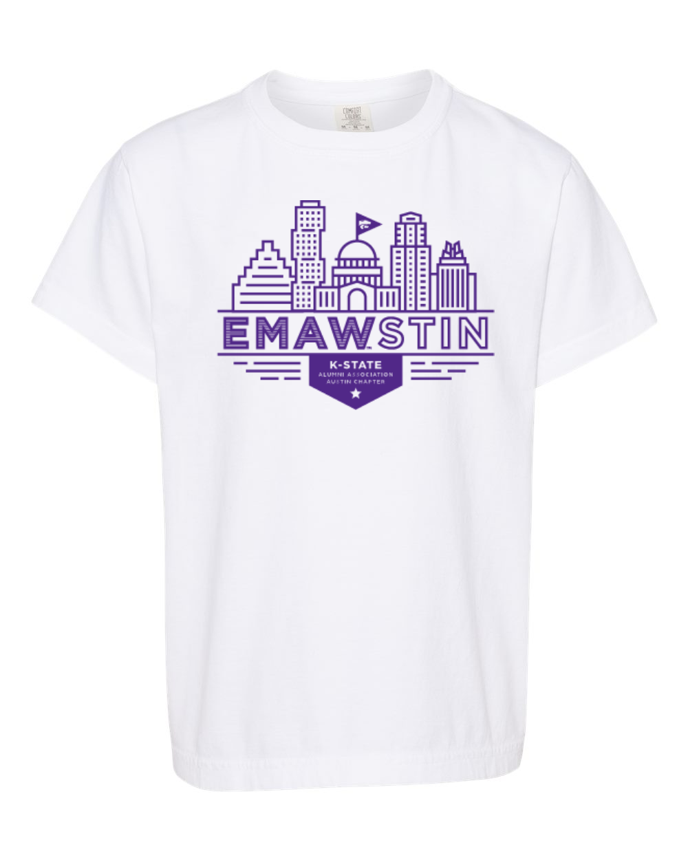 Comfort Colors Youth Garment-Dyed Heavyweight T-Shirt White front mockup