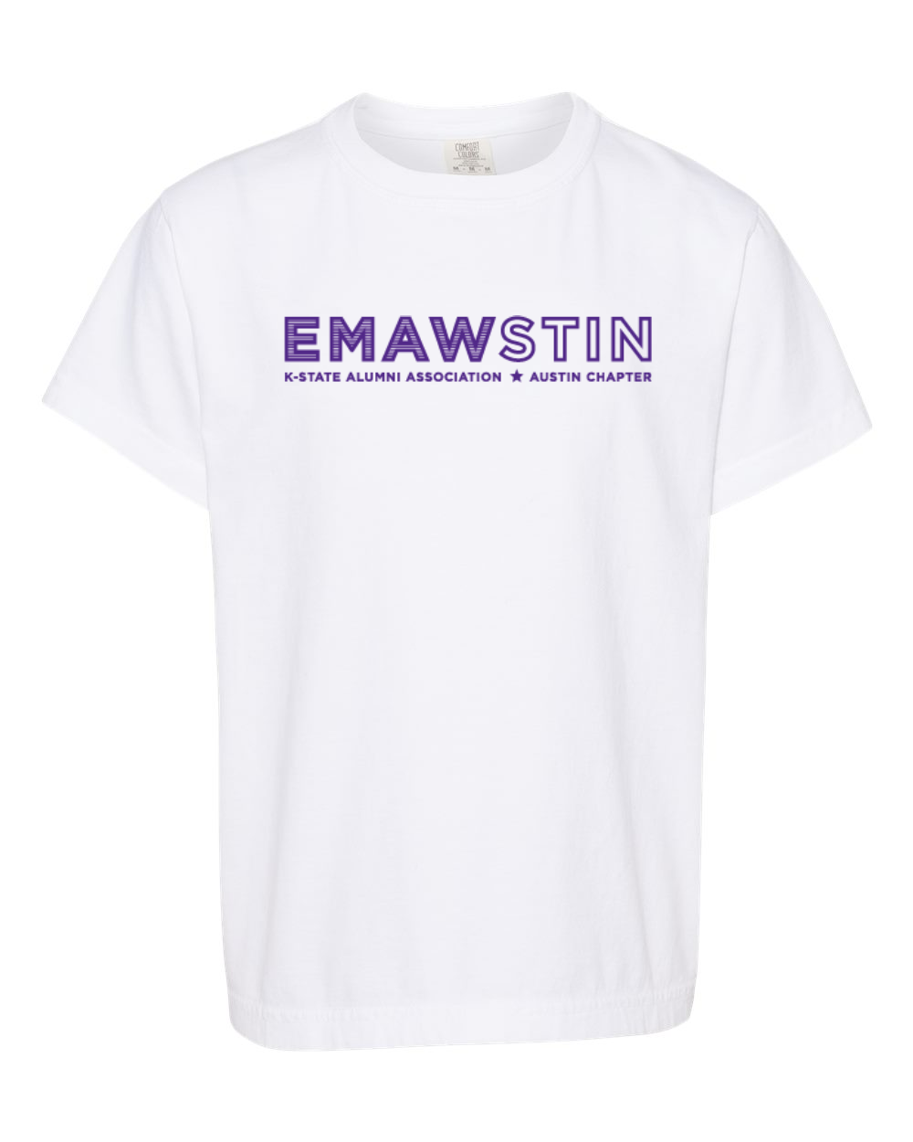 Comfort Colors Youth Garment-Dyed Heavyweight T-Shirt White front mockup