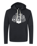 Next Level Unisex Santa Barbara Hoodie Sweatshirt Black front mockup