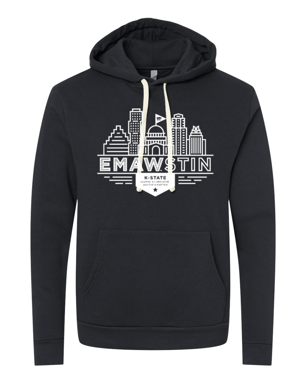 Next Level Unisex Santa Barbara Hoodie Sweatshirt Black front mockup